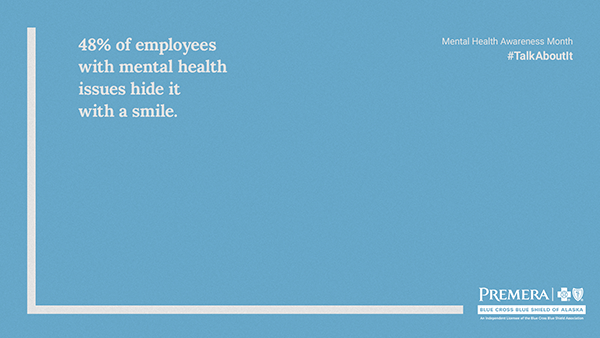 48% of employees with mental health issues hide it with a smile