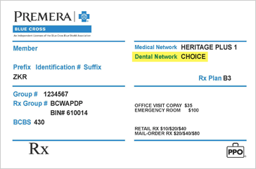 ID card front Premera ID card front Premera