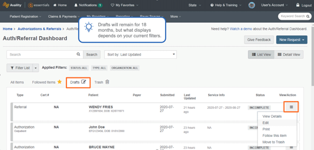 Auth Referral Dashboard