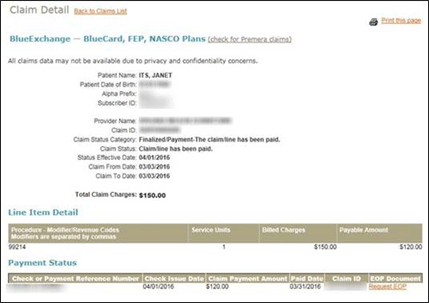 claim detail claim detail