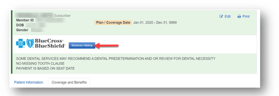 Dental claim history Dental claim history